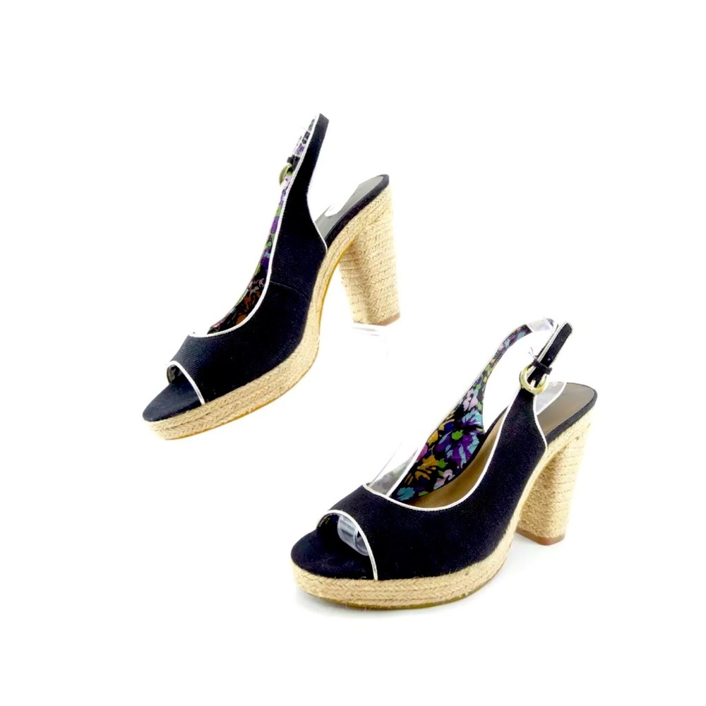 NWOT TAHARI Barb Espadrille Slingback Pumps size 9.5